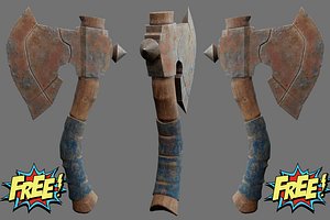 Rusty Axe Game Ready 3D Model PBR Weapon Asset