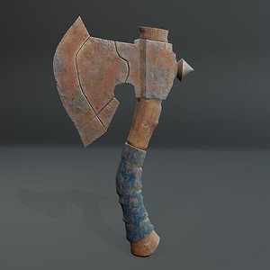 3D model Rusty Axe Game Ready 3D Model PBR Weapon Asset
