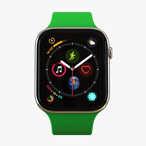 Apple Watch Series 4 44mm Stainless Steel Case - Green 3D model