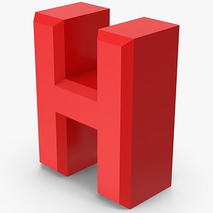 3D Red Letter H