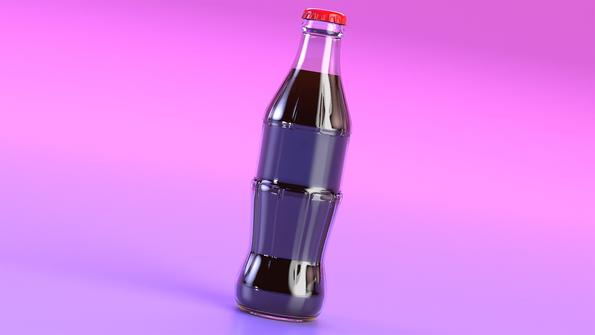 Soda Glass Bottle 3D model preview