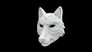 Tribal Wolf Mask for 3D Print 3D model