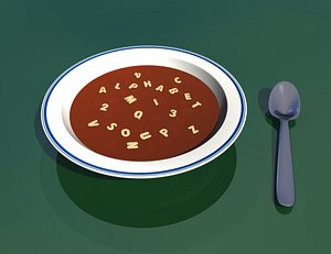 bowl alphabet soup 3d model