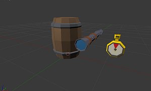 lowpoly telescope 3D model