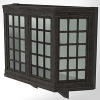 Medieval Bay Window Glass and Wood 3D Model Tudor