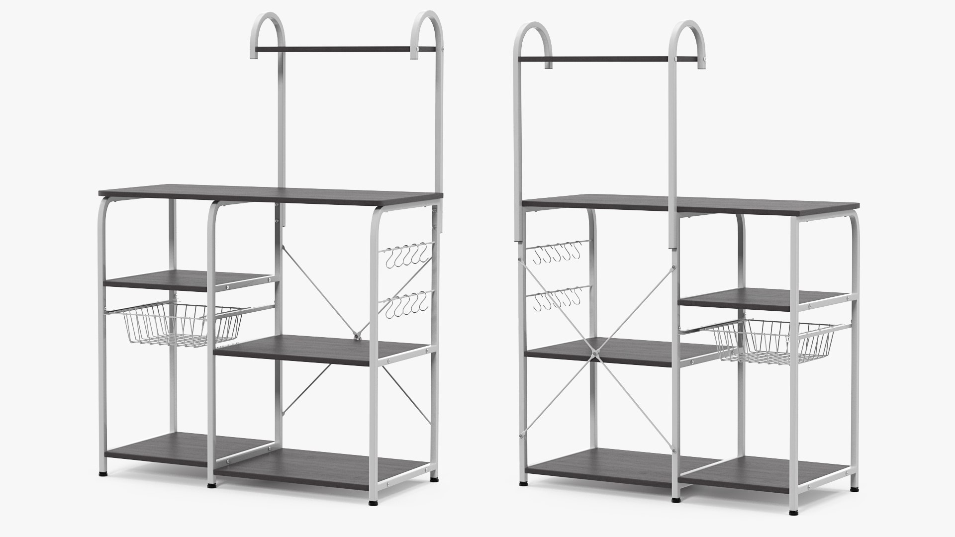 Multipurpose Kitchen Bakers Rack Black 3D model preview