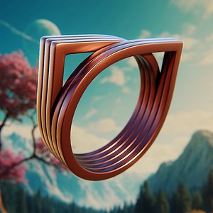 Blade Stack Ring - Futuristic Layered 3D Printable Design 94