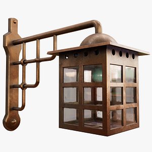 3D model Antique  Brass Entrance Lamp