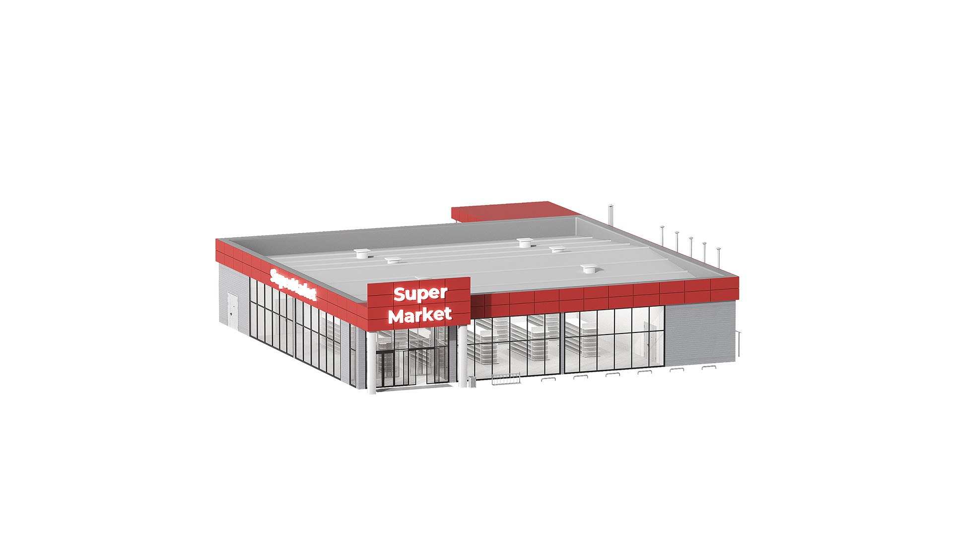 3D Supermarket Small Grocery Store Shop Model - TurboSquid 2252813