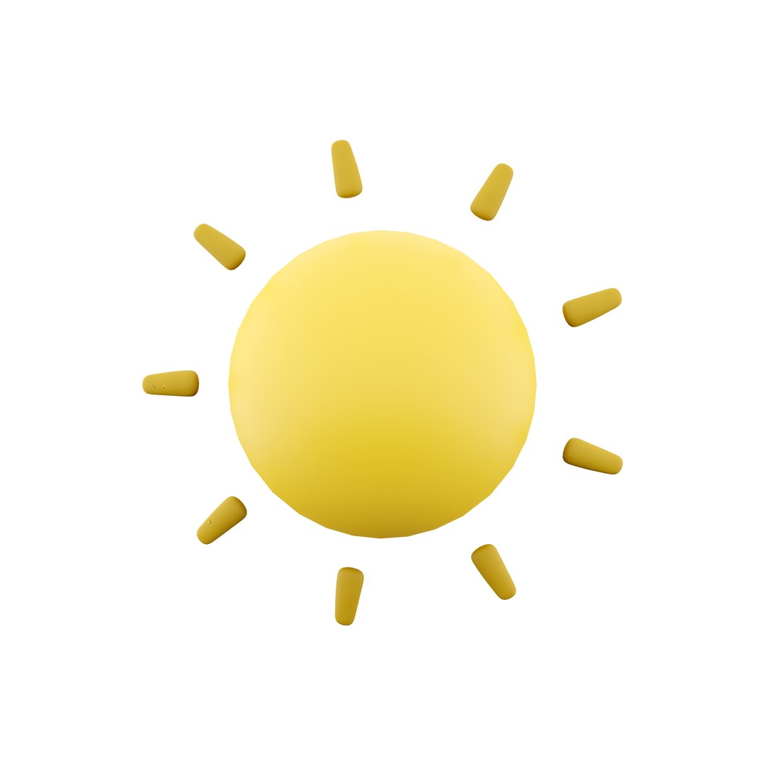 Sunny Weather Icon 3D Model - TurboSquid 2045387