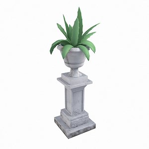 marble stand cactus 3d max