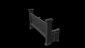 church pew 3d model