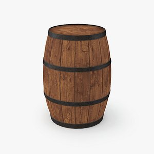medieval wooden cask 3d model