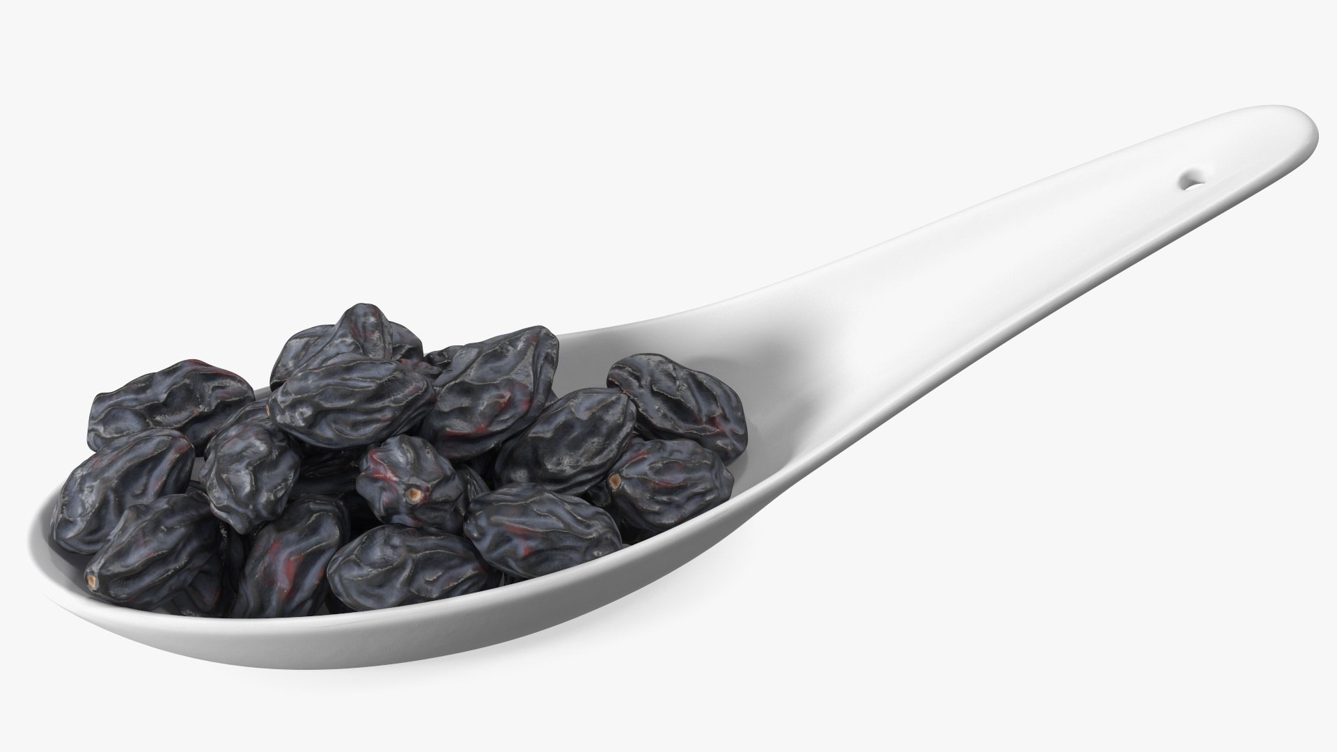 Black Raisins in a Spoon 3D model preview