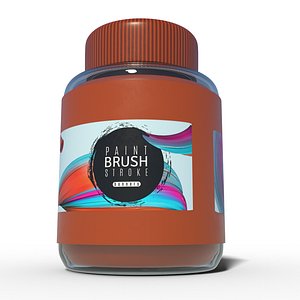 3D Paint Bottle Orange Color