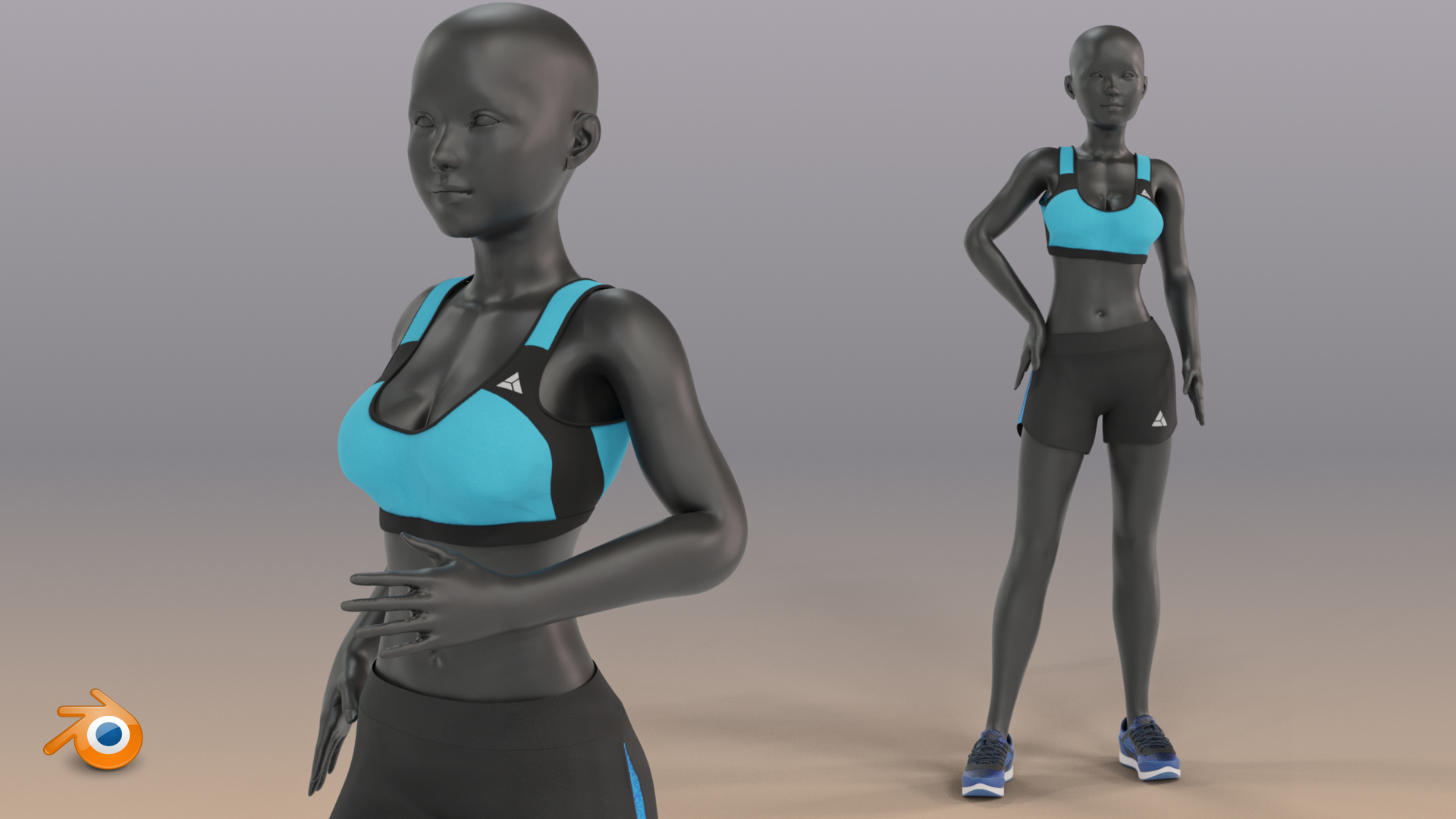 3D Woman mannequin V2 Rigged in Blender TurboSquid 1762647