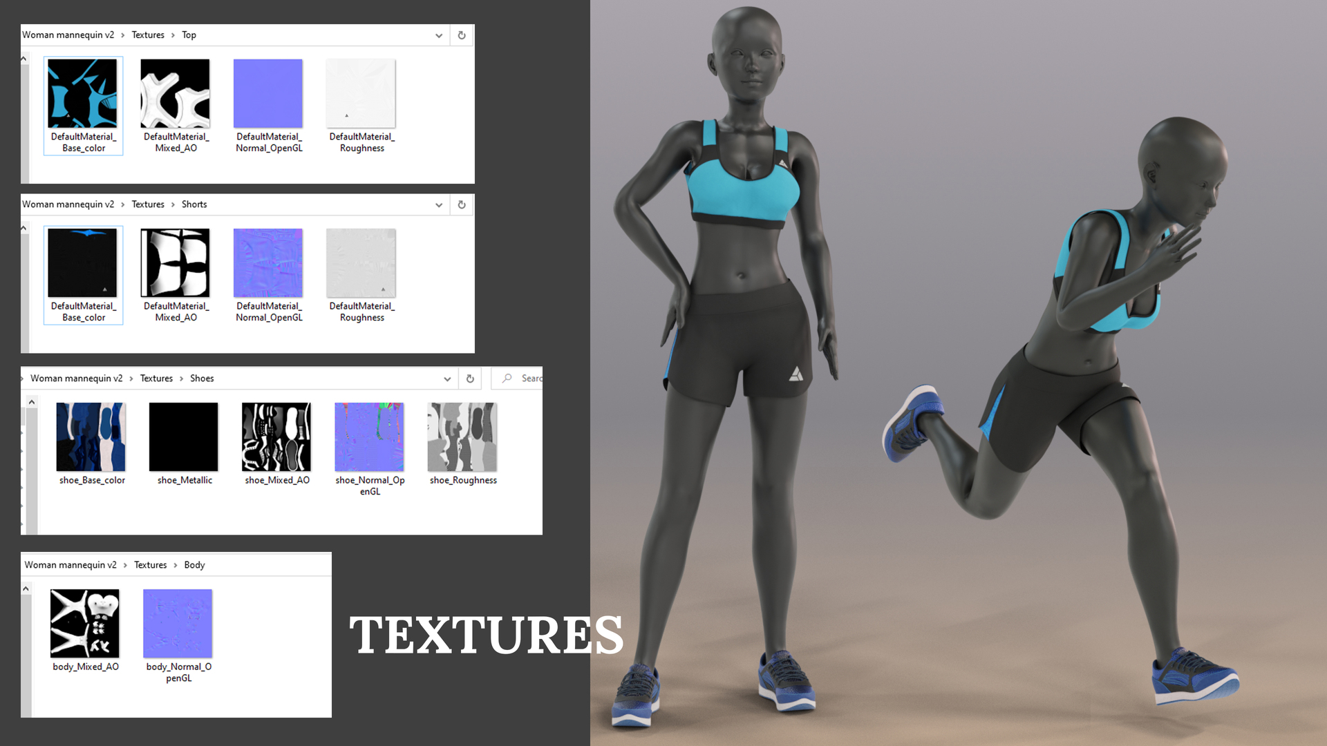 3D Woman Mannequin V2 Rigged In Blender - TurboSquid 1762647