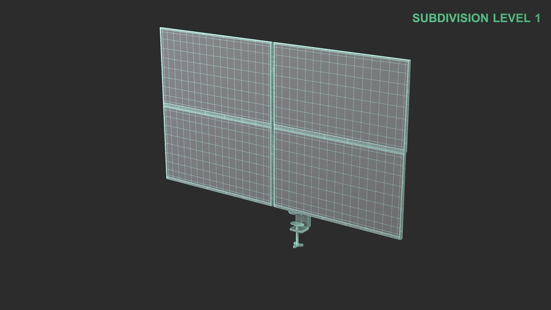3D Four Monitors With Stand model https://p.turbosquid.com/ts-thumb/km/wAzyWx/Eb/wireframe_0004/jpg/1744264539/1920x1080/fit_q87/6ad8d4e69ff129a55af04edf176cc83e43bbc2f4/wireframe_0004.jpg