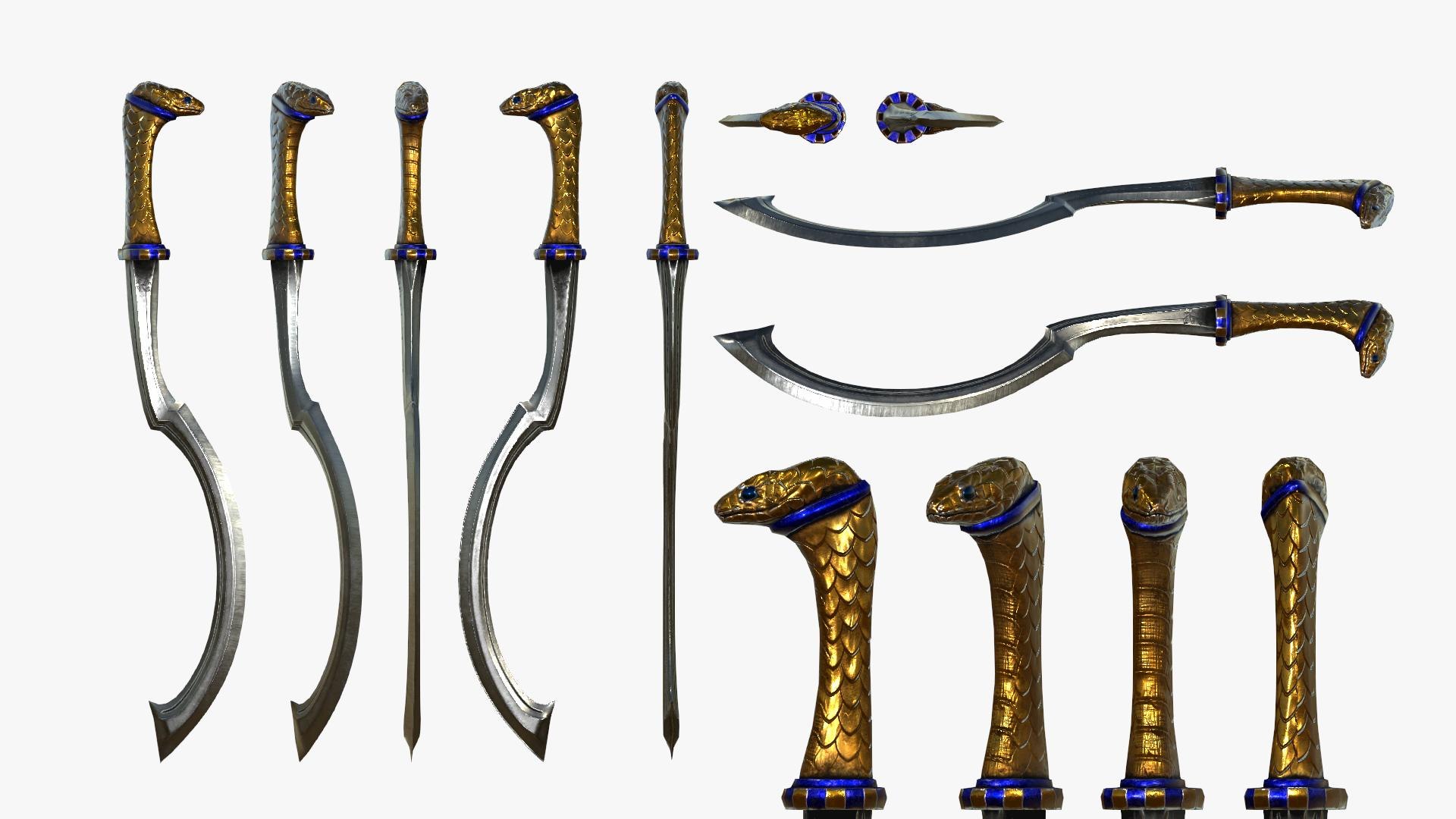 Fantasy Sword RPG Egyptian Khopesh Sickle Sword Curved Blade Kopesh ...