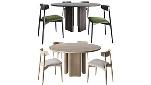 3D Roller Max dining table and  Miniforms Claretta wood chair