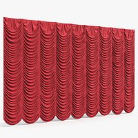 Austrian Stage Curtain Draped Fabric Red