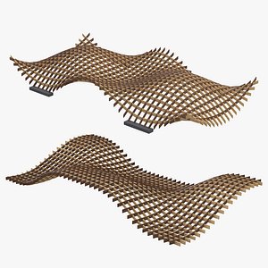 Interlocking Wooden Pavilion Structures Set