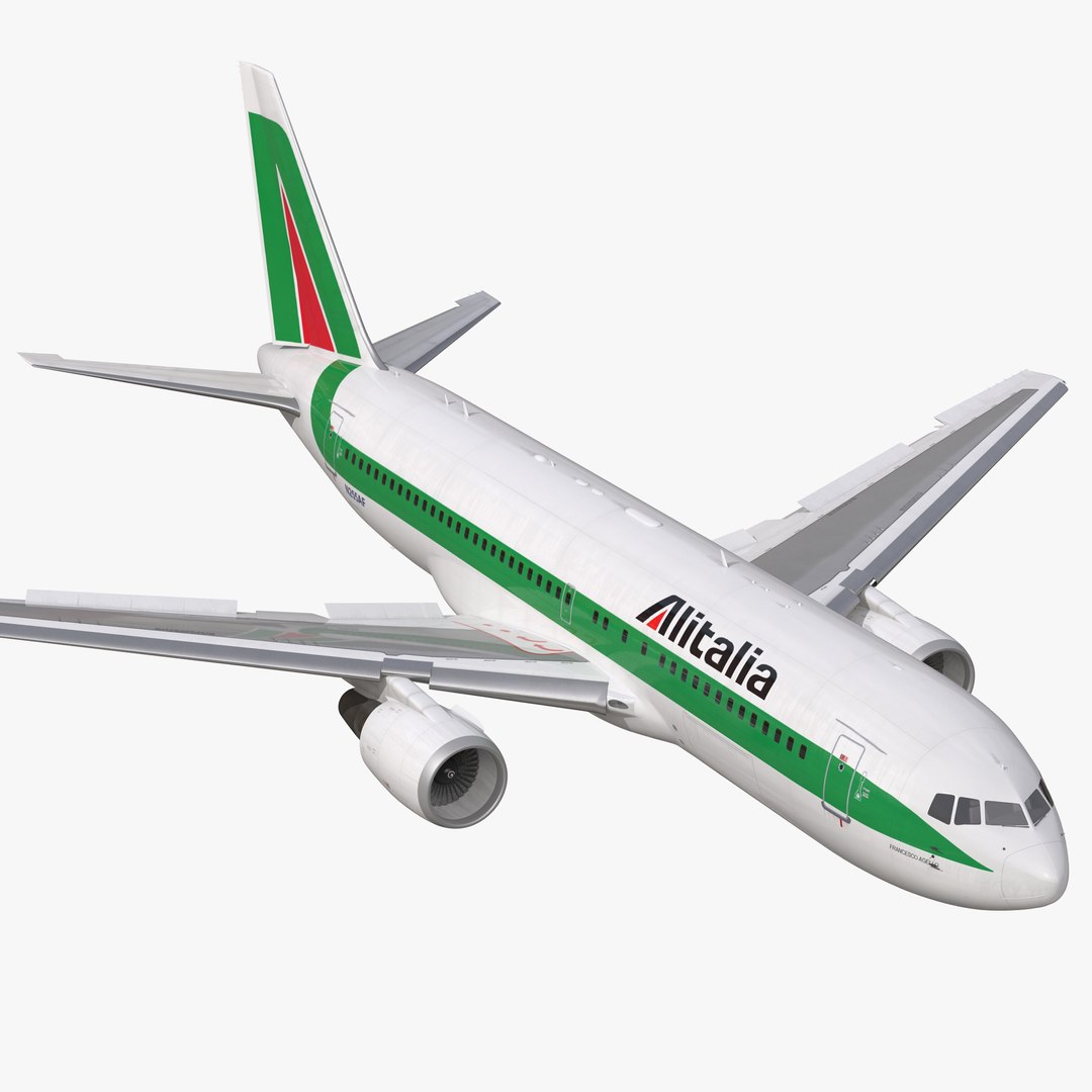 Boeing 767-200 Alitalia Rigged 3D Model 3D model preview