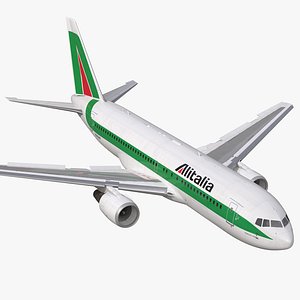Boeing 767-200 Alitalia Rigged 3D Model