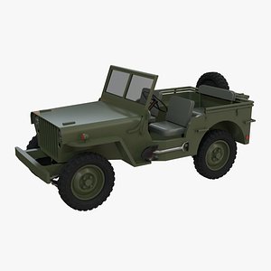 Willys MB Jeep WWII 3D Model Military Jeep Game Ready PBR