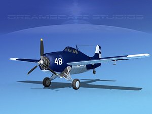 grumman f4f-3 fighter aircraft 3d dwg