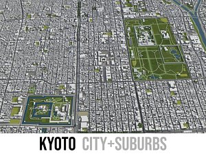 3D city kyoto surrounding - model