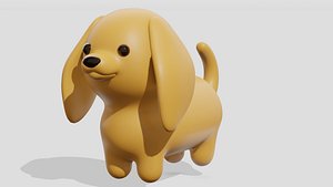 Cute dachshund dog 3D model