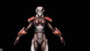 Cyborg Drone Heavy Machine Gunner 3D Model - Fully Textured