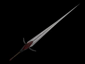 3d model low-poly ruby sword