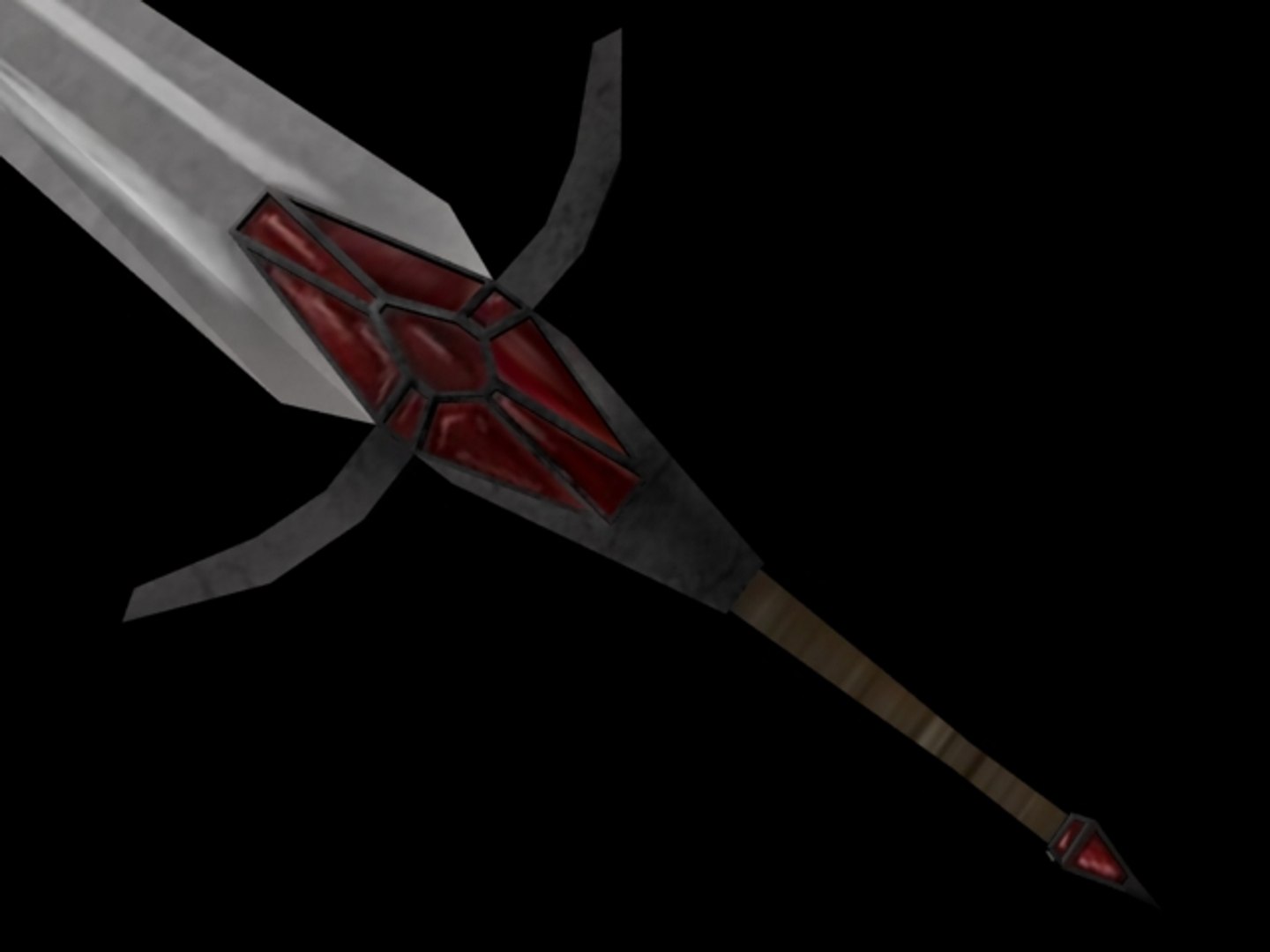 3d Model Low-poly Ruby Sword