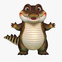 High-Quality Cartoon Crocodile PBR