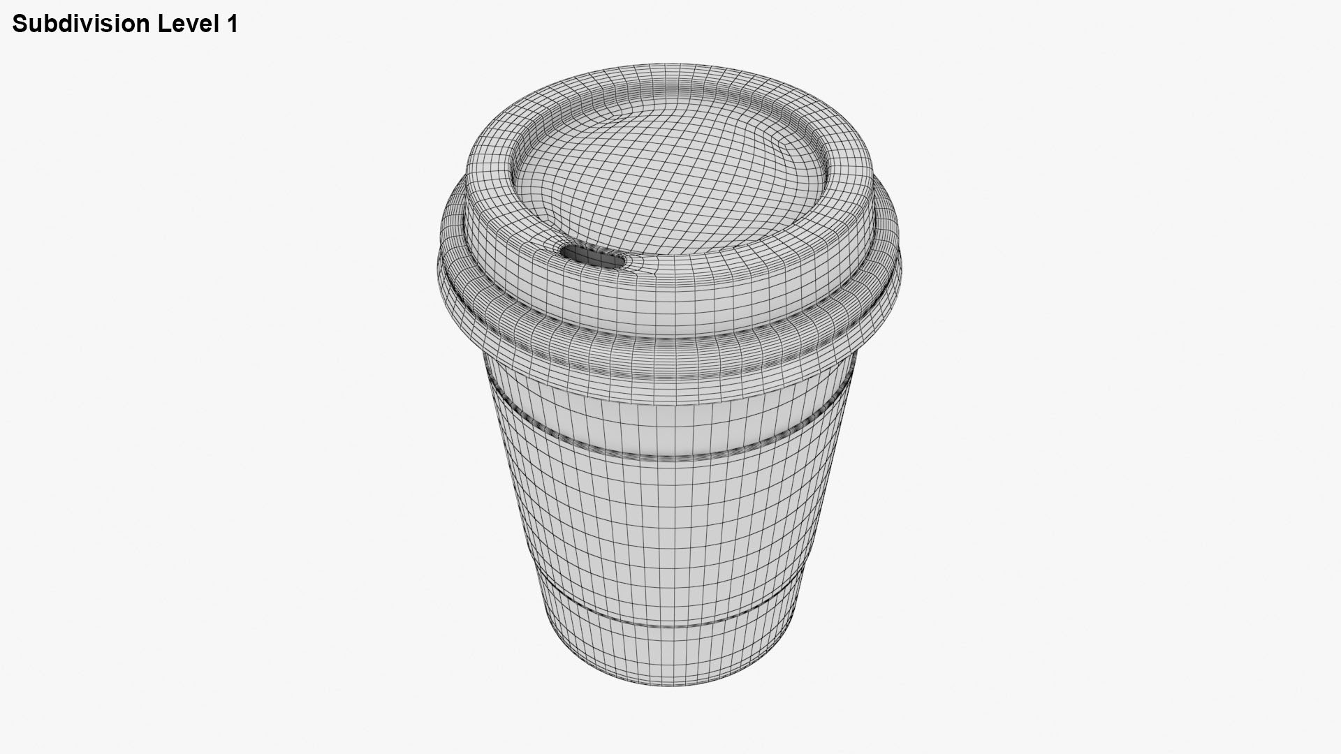 3D Model Paper Coffee Cup Blank With White Lid - TurboSquid 2200758