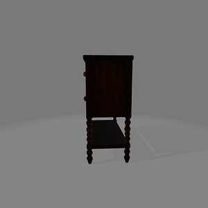 Retro Dresser Wood 3D model