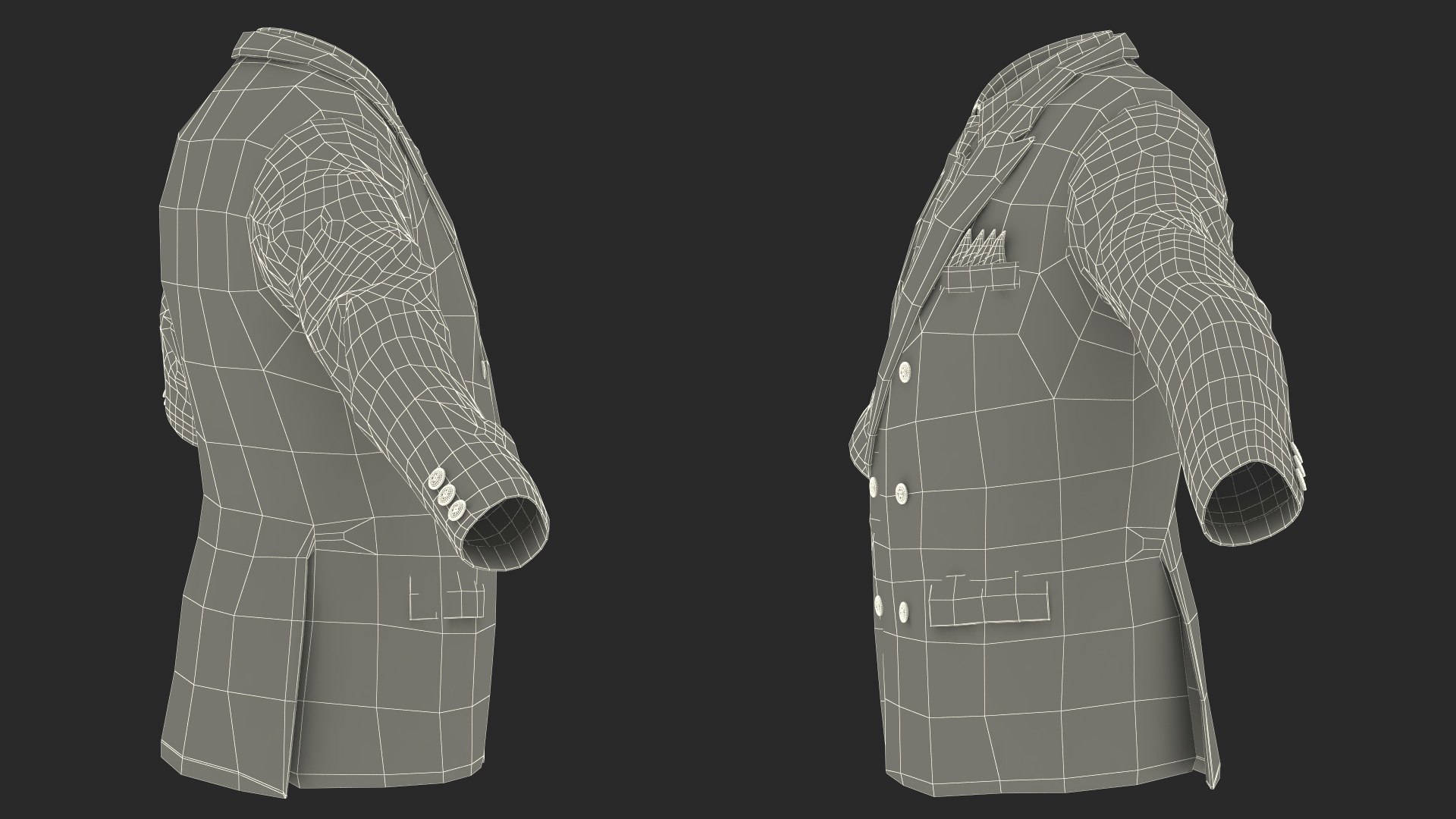 3D Black Suit Jacket And Red Necktie Model - TurboSquid 2133276