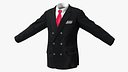 Black Suit Jacket and Red Necktie