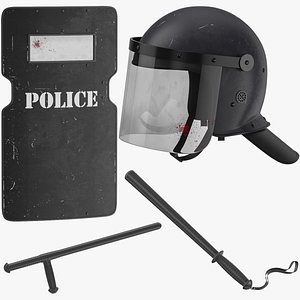 3D Police Riot Equipment Collection 02 model