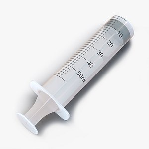 disposable syringe 50ml 3d model