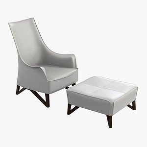 Giorgetti Mobius Armchair & Pouf Set
