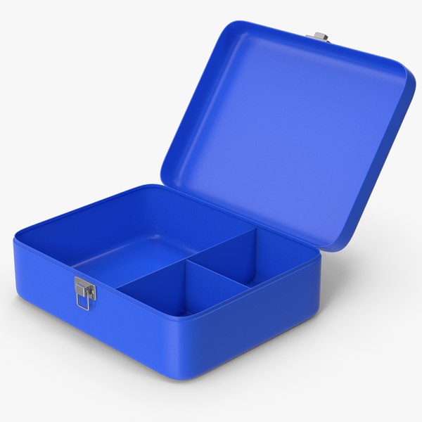 Blue Opened First Aid Box 3D model