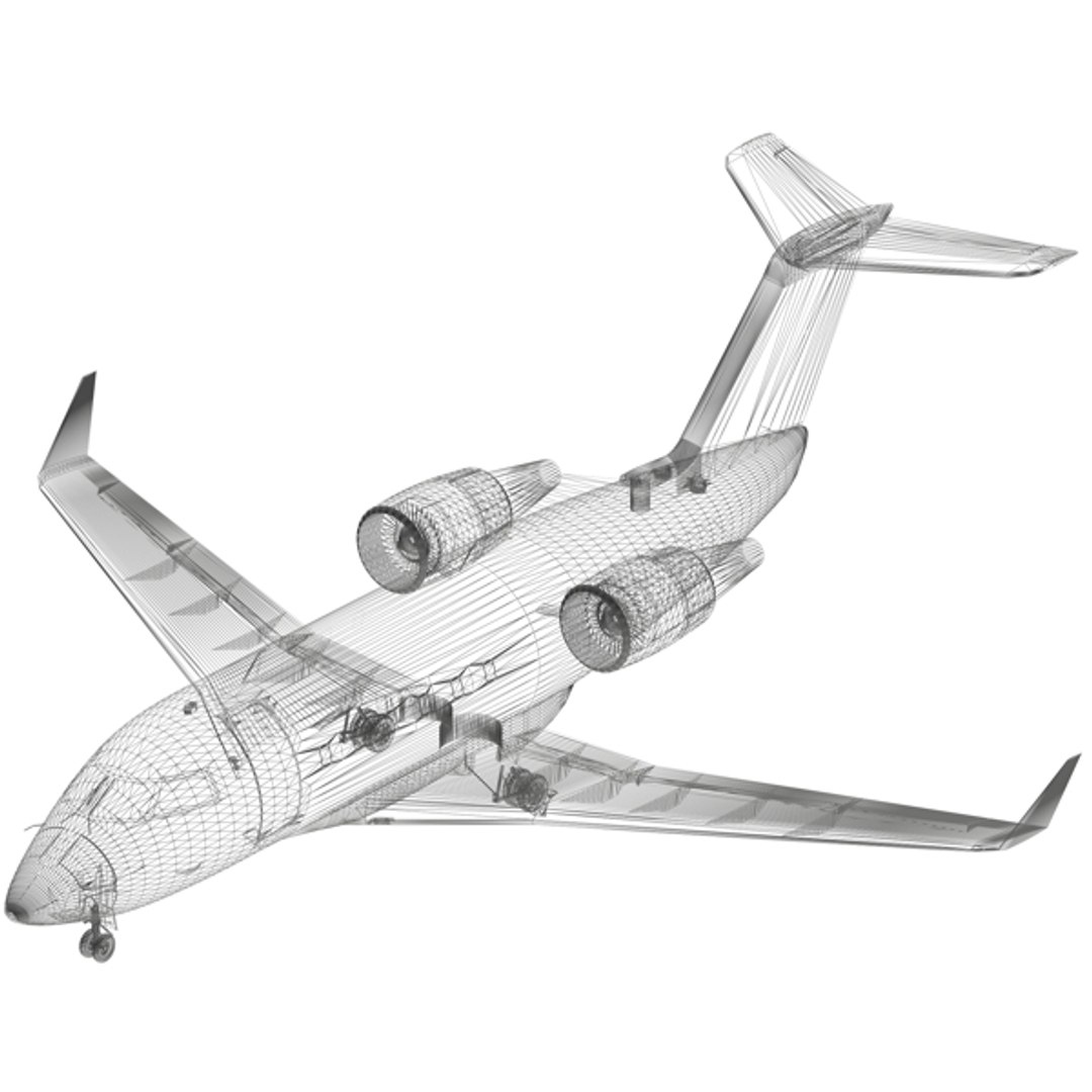 canadair cc-144b challenger jet 3d model