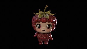3D Chibi  Fruit Raspberry model