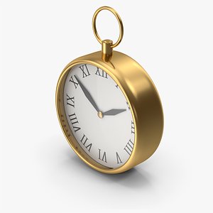 3D Gold Hanging Clock