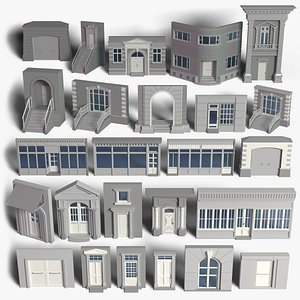 3D Building Facade Collection 2 - 25 pieces model