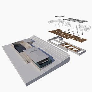 Barcelona Pavilion Full Architectural and Structural 3D Model