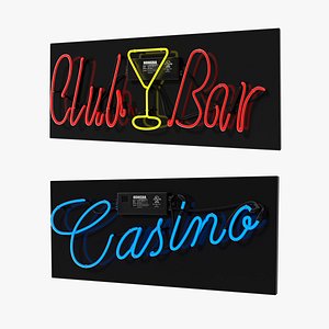 Neon Sign Boards Collection 3D
